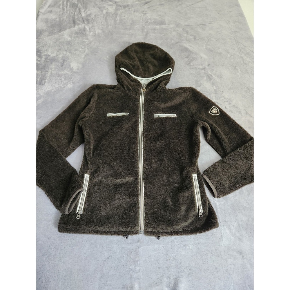 Kuhl Jacket Womens Large Skata Hoodie Full Zip Sherpa Fleece Outdoor Cozy Brown